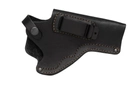 Кобура для Револьвера 4" поясная + скрытого внутрибрючного ношения с клипсой не формованная (кожаная, чёрная) - зображення 2