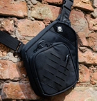 Тактична сумка для прихованого носіння Scout Tactical EDC ambidexter bag black + органайзер і кобура в комплекті - зображення 2