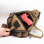 Тактична сумка для прихованого носіння Scout Tactical EDC ambidexter bag coyot/black + органайзер і кобура в комплекті - зображення 8