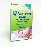 НАБІР ПЛАСТИРІВ MEDICOM ЧУТЛИВА ШКІРА НА НЕТКАНІЙ ОСНОВІ, 19ММ*72ММ (15 ШТ.) - зображення 2