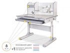 Детский стол Mealux Edmonton Multicolor с полкой cтолешница белая / накладки серые BD-610 W/МС + G с полкой