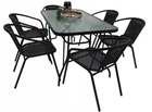 Комплект садових меблів Konyrast Garden BISTRO Black Стіл + 6 крісел