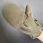 Зимові флісові рукавички-рукавиці тактичні з відкидним верхом без пальців Zepma оливкові АН-1726 розмір L - зображення 4