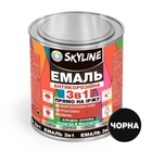 Эмаль алкидная 3 в 1 по ржавчине антикоррозионная «Skyline» Черный 0.9 кг - изображение 2