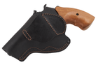 Кобура Револьвер 3 поясная не формованная кожа чёрная MS - изображение 3