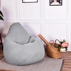 Кресло Мешок Груша Велюр размер Большой Студия Комфорта Серый - изображение 4