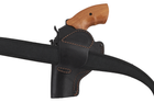 Кобура Револьвер 3 поясная скрытого внутрибрючного ношения не формованная с клипсой кожа чёрная MS - изображение 3