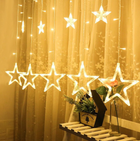 Світлодіодна гірлянда Shine Lighting Star Штора завісу Зорепад 138LED 2.5 метра 12 зірок Warm White