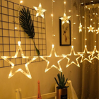Светодиодная гирлянда X-mas Light Star Штора занавесь Звездопад 138LED 2.5 метра 12 звезд Теплый белый