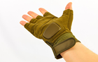 Перчатки тактические с открытыми пальцами SILVER KNIGHT 7053 XL Оливковые - изображение 4