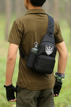 Армейский однолямочный рюкзак Защитник 127-B черный - изображение 10