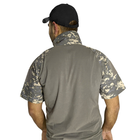 Тактическая футболка с коротким рукавом Lesko A416 Camouflage ACU XXL мужская на змейке камуфляжная - изображение 8