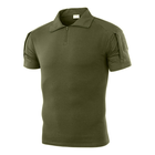 Тактическая футболка с коротким рукавом Lesko A416 Green M мужская на змейке с карманами камуфляжная убокс - изображение 3