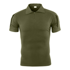 Тактическая футболка с коротким рукавом Lesko A416 Green M мужская на змейке с карманами камуфляжная убокс - изображение 5