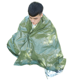 Комплект спасательный спальный термомешок 213х90 см и защитное термоодеяло 210х130 см Зеленый (n-1830) - изображение 9