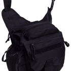 Міцна тактична військова міська сумка рюкзак через плече однолямкова для міста SILVER KNIGHT Чорна АН517 - зображення 7