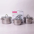 Набор кастрюль 6 предметов (2,1 литра, 2,9 литра, 4 литра), 7-слойное дно Kamille 4706S