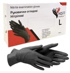Перчатки нитриловые L черные HOFF Medical неопудренные 100 шт - изображение 1