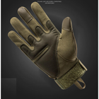 Перчатки тактические военные-армейские сенсорные CAMO с защитой костяшек кулака дышащие, боевые M Оливковый CMZ909 - изображение 6