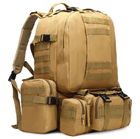 Тактичний Штурмової Військовий Рюкзак ForTactic з підсумкими на 50-60литров Кайот TacticBag - зображення 4