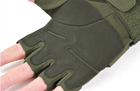 Перчатки тактические штурмовые (велоперчатки, мотоперчатки) BattleWolf беспалые Green р.L - изображение 4