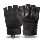 Перчатки тактические штурмовые (велоперчатки, мотоперчатки) TG-04 беспалые Black р.M - изображение 1