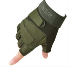 Перчатки тактические штурмовые (велоперчатки, мотоперчатки) BattleWolf беспалые Green р.XL - изображение 5