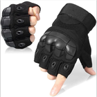 Перчатки тактические штурмовые (велоперчатки, мотоперчатки) TG-04 беспалые Black р.M - изображение 5