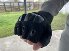 Тактические беспалые перчатки черные - зображення 4