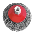 Щетка для УШМ Intertool конусная 115мм*М14 рифленая проволока BT-5115