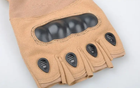 Тактические безпалые перчатки COMBAT, размер L, цвет песок - изображение 2