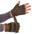 Тактичні рукавички COMBAT, рукавички штурмові, розмір М, колір хакі - зображення 1