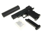 Страйкбольный пистолет G10A (COLT 1911 PD mini Black) с пульками и глушителем - изображение 1