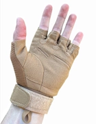 Тактичні рукавички з відкритими пальцями військові рукавички колір койот L 1 пара - зображення 2