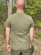 Тактична футболка ЗСУ олива Premium Стрейч кулір Бавовна XXXL (52-54р.) - зображення 4