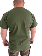 Чоловіча футболка стрейчева без принта XL темний хакі - зображення 3