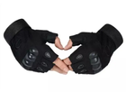 Военные перчатки без пальцев размер L (штурмовые, походные, армейские, защитные, охотничьи) Черные - изображение 4