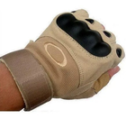 Військові рукавички без пальців розмір L (штурмові, похідні, армійські, захисні, мисливські) Пісочний - зображення 4