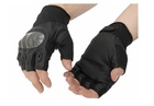 Військові тактичні рукавички без пальців, штурмові, розмір М, колір чорний - зображення 3