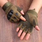 Перчатки тактические Combat без пальцев, с кастеткой, хаки, размер XL - изображение 6