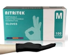 Перчатки нитровиниловые M черные Nitritek неопудренные 100 шт - изображение 8