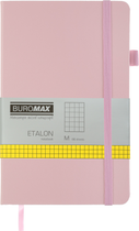 Нотатник Buromax Etalon 125x195 мм 96 аркушів в клітинку обкладинка зі штучної шкіри Рожева (BM.291160-10)