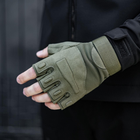 Тактичні військові рукавички без пальців (розмір XL) Колір - Хакі - зображення 1