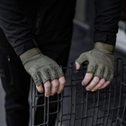 Тактичні військові рукавички без пальців (розмір XL) Колір - Хакі - зображення 4