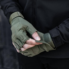 Тактичні військові рукавички без пальців (розмір XL) Колір - Хакі - зображення 5