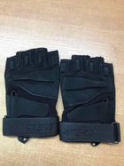 Тактичні військові рукавички без пальців (розмір S) Колір - Чорний - зображення 3