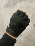 Тактические военные перчатки без пальцев (размер S) Цвет - Черный - изображение 4