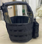 Тактический разгрузочный жилет-плитоноска с трема подсумками под магазины АК черный - изображение 3