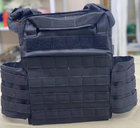 Тактический разгрузочный жилет-плитоноска с трема подсумками под магазины АК черный - изображение 5