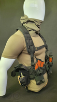 Пояс тактический с плечевыми ремнями (військово тактичне розвантаження РПС ремінно плечова система) без підсумків чорний - изображение 3